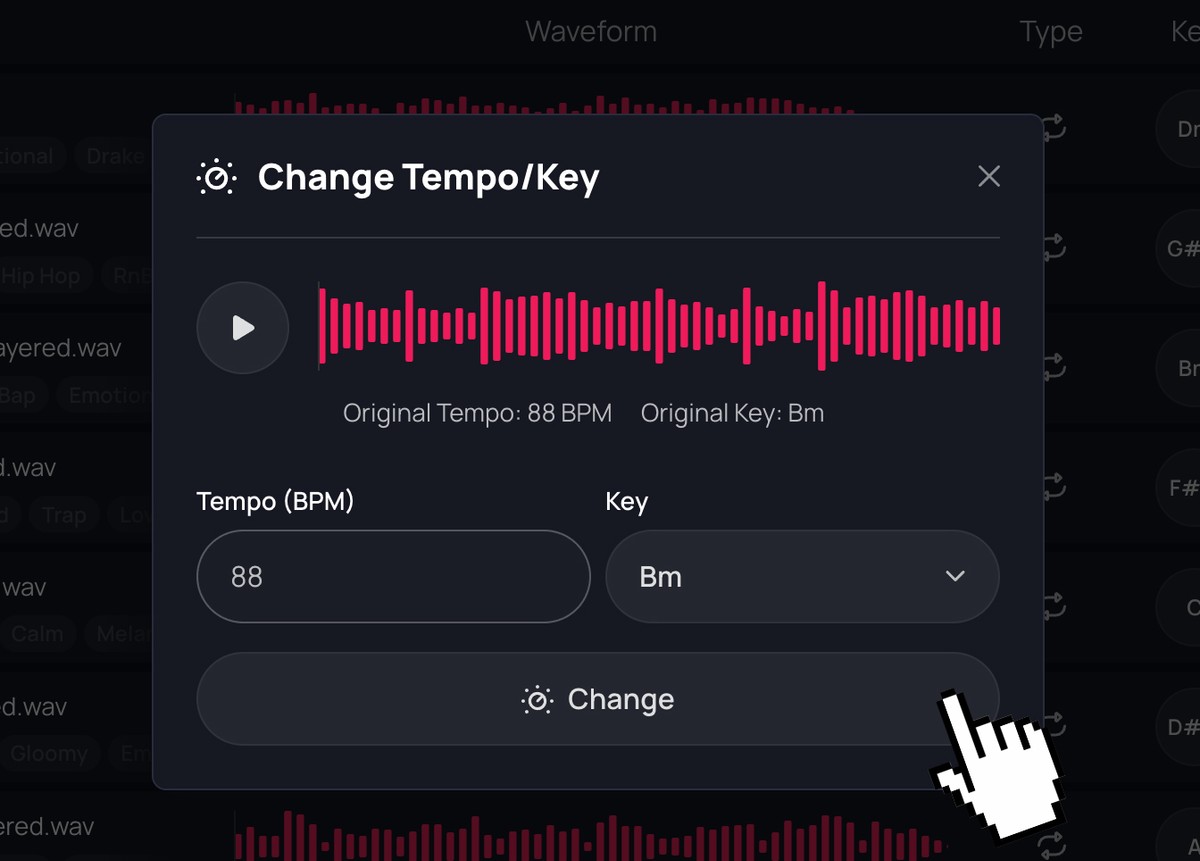 Change Tempo Samples